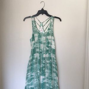 Green patterned Maxi Dress